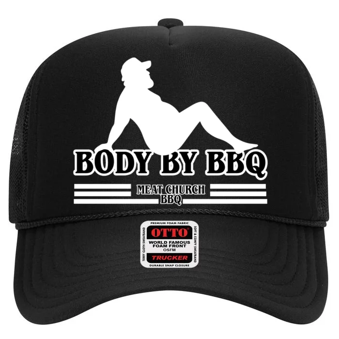 Body By BBQ Vintage Meat Church High Crown Mesh Trucker Hat