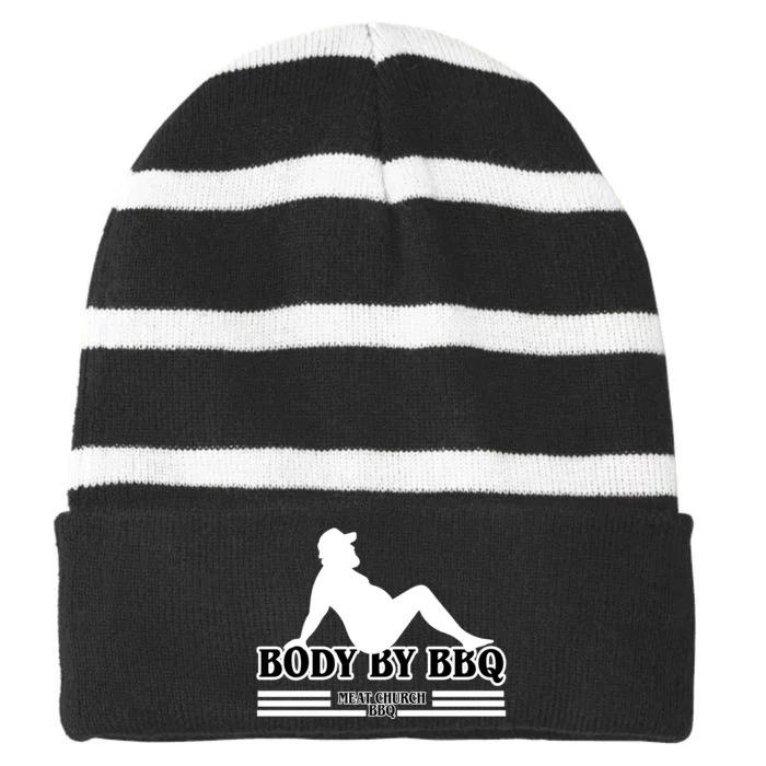 Body By BBQ Vintage Meat Church Striped Beanie with Solid Band