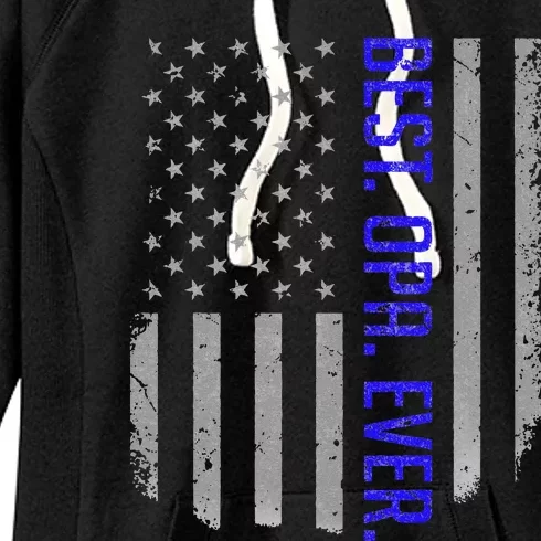 Best Opa Ever American Dad Flag Gifts For Fathers Day Women's Fleece Hoodie