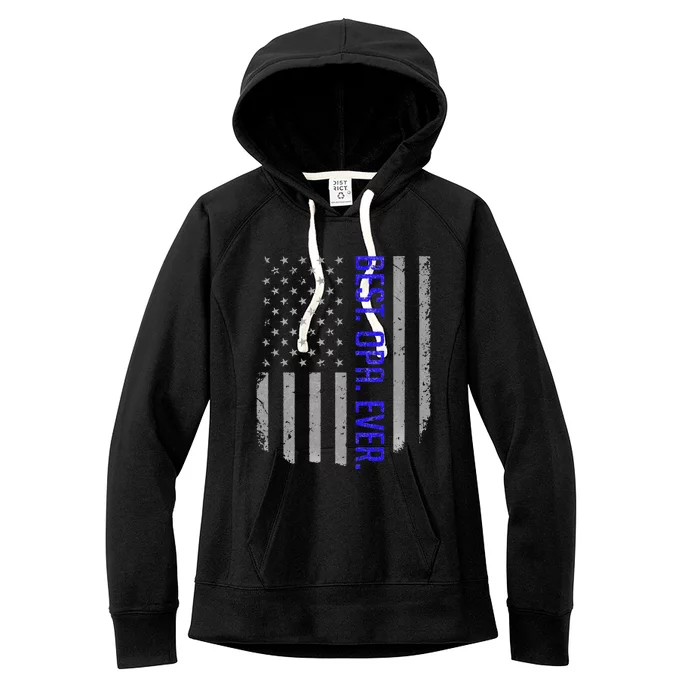 Best Opa Ever American Dad Flag Gifts For Fathers Day Women's Fleece Hoodie