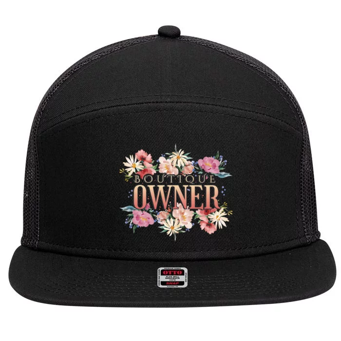 Boutique Owner Floral 7 Panel Mesh Trucker Snapback Hat