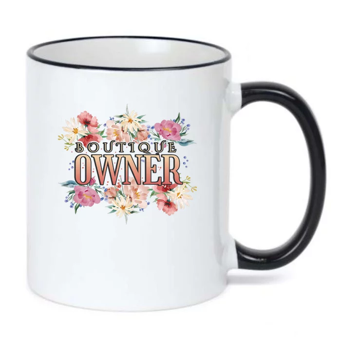 Boutique Owner Floral Black Color Changing Mug