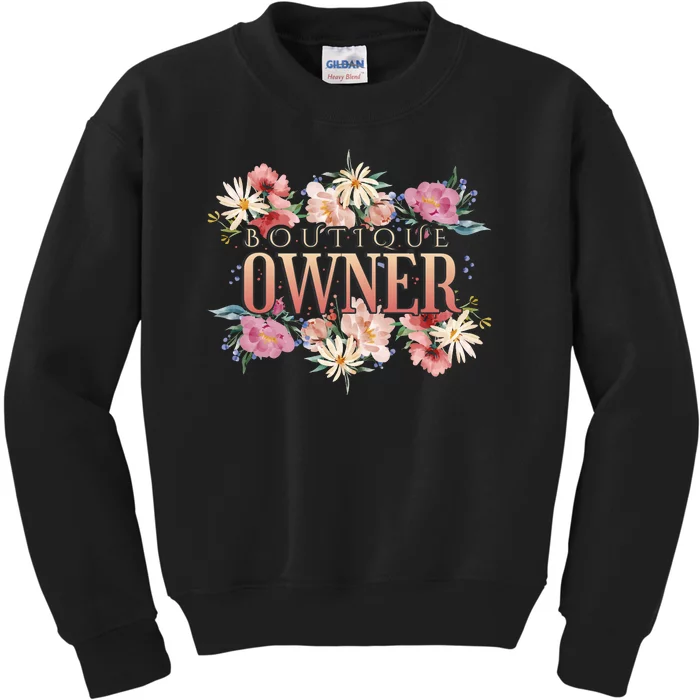 Boutique Owner Floral Kids Sweatshirt