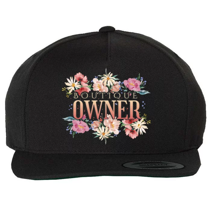 Boutique Owner Floral Wool Snapback Cap