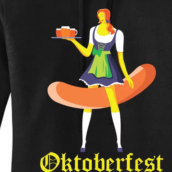 Barmaid Oktoberfest Funny German Woman Dirndl Bratwurst Women's Pullover Hoodie