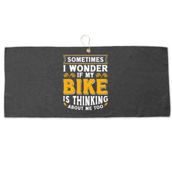 Biker Outfit Funny Motorcycle Quotes Accessories For Men Large Microfiber Waffle Golf Towel