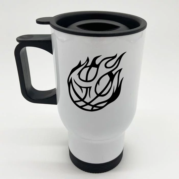 Basketball On Fire Gift Basketball Gift Front & Back Stainless Steel Travel Mug