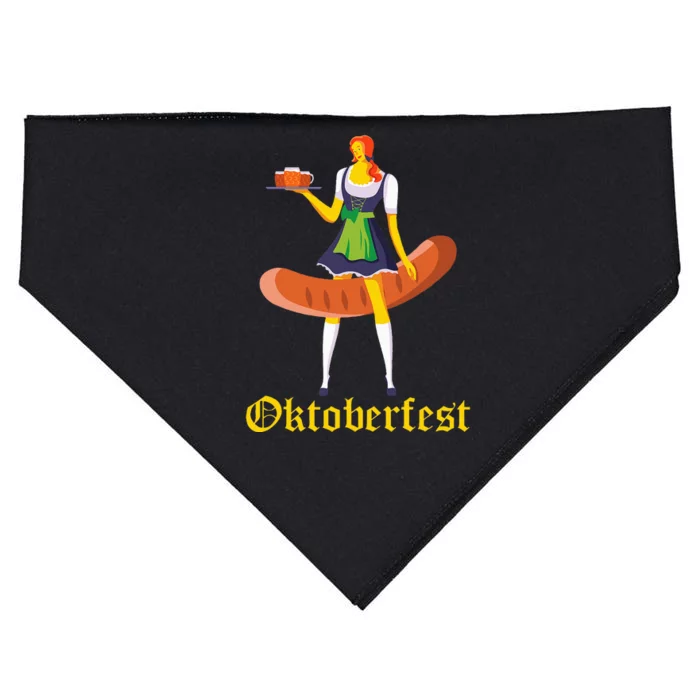 Barmaid Oktoberfest Funny German Woman Dirndl Bratwurst USA-Made Doggie Bandana