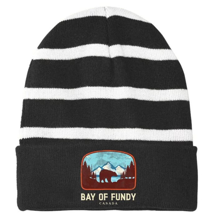 Bay Of Fundy Canada Striped Beanie with Solid Band