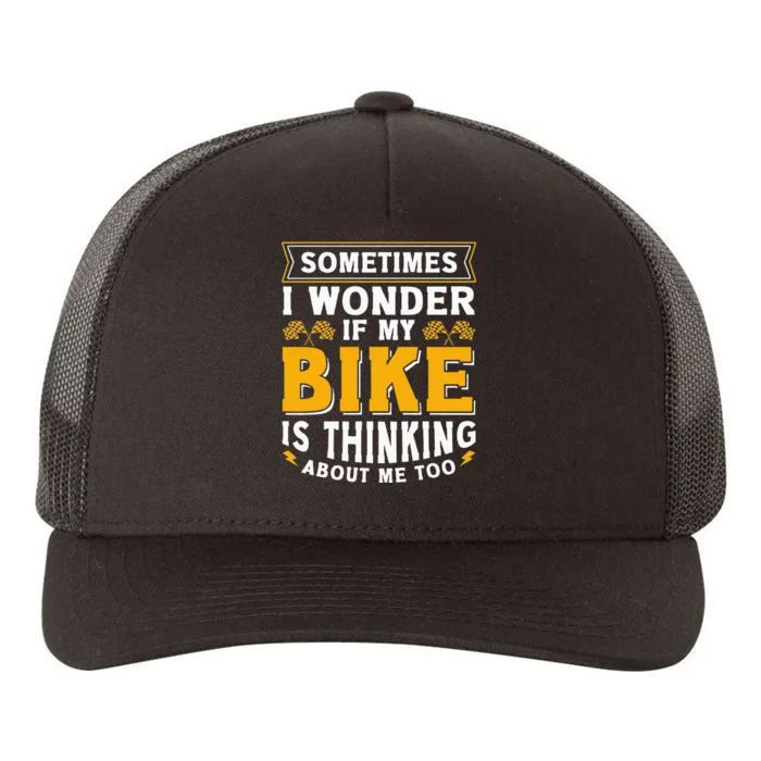 Biker Outfit Funny Motorcycle Quotes Accessories For Men Yupoong Adult 5-Panel Trucker Hat