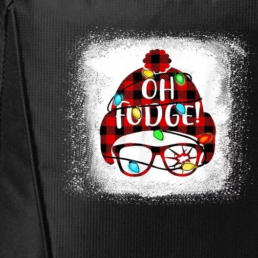 Bleached Ohfudge Funny Merry Christmas Red Plaid City Backpack