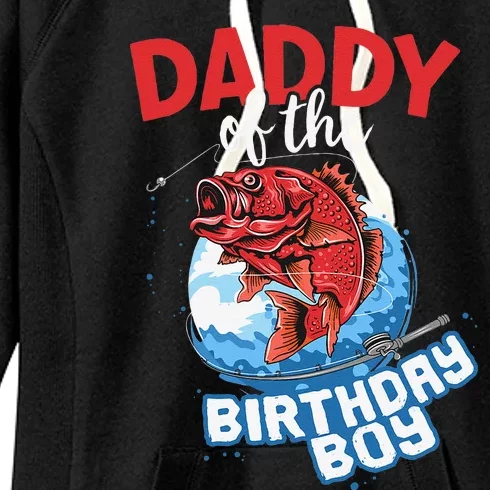 Big One Fishing Theme Daddy Of The Birthday Women's Fleece Hoodie