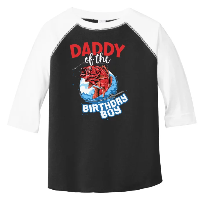 Big One Fishing Theme Daddy Of The Birthday Toddler Fine Jersey T-Shirt