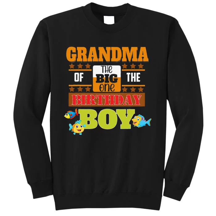 Big One Fishing Theme Grandma Of The Birthday Sweatshirt