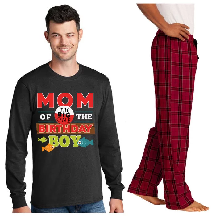 Big One Fishing Theme Mom Of The Birthday Long Sleeve Pajama Set