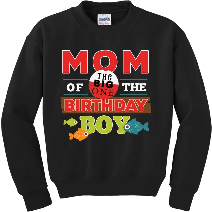 Big One Fishing Theme Mom Of The Birthday Kids Sweatshirt