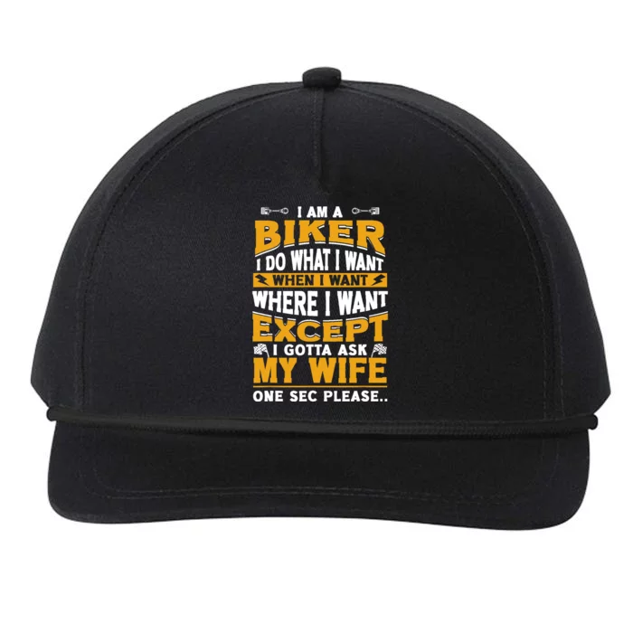 Biker Outfit Funny Motorcycle Quotes Accessories Snapback Five-Panel Rope Hat