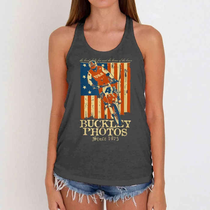 Buckley Old Glory Women's Knotted Racerback Tank