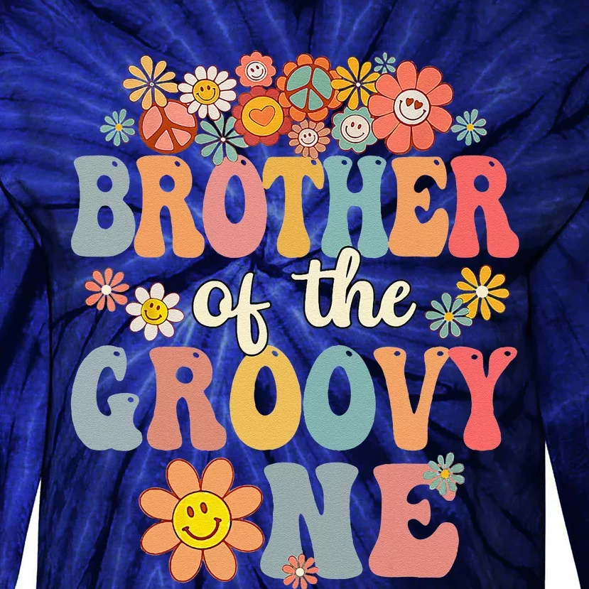 Brother Of Groovy One Matching Family 1st Birthday Party Tie-Dye Long Sleeve Shirt