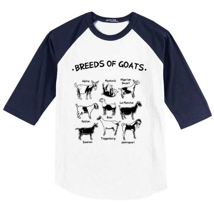 Breeds Of Goats Farmer Women Goat Baseball Sleeve Shirt