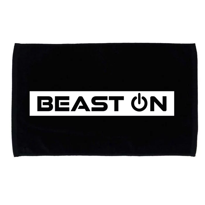 Beast On Gym Motivation Sayings Fitness Training White Gift Microfiber Hand Towel