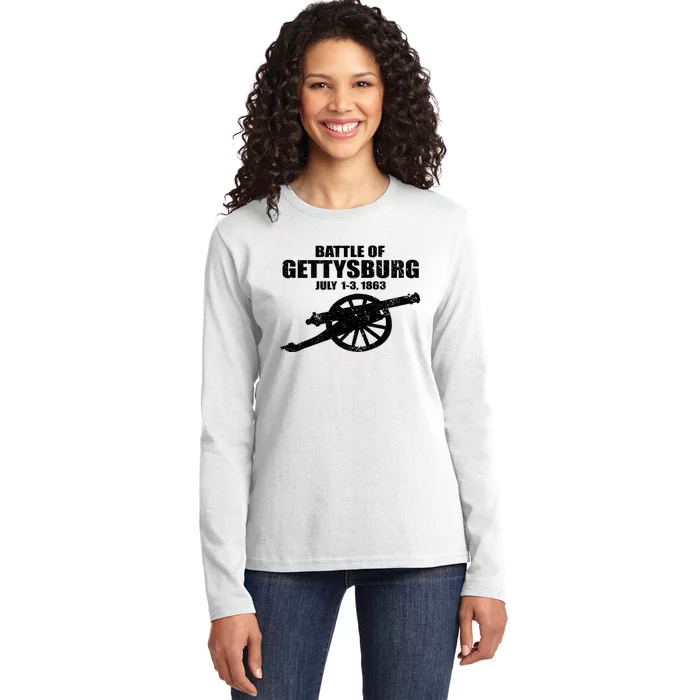 Battle Of Gettysburg Battlefield US American Civil War Ladies Long Sleeve Shirt