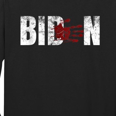 Blood On His Hands Biden Bring Trump Back Anti Joe Biden Long Sleeve Shirt