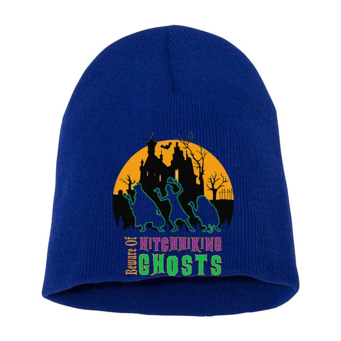 Beware Of Hitchhiking Ghosts Halloween Short Acrylic Beanie