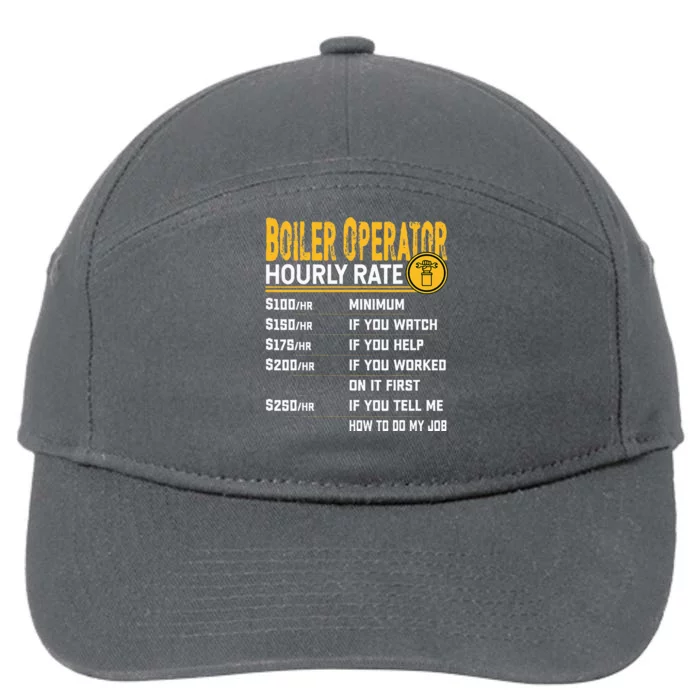 Boiler Operator Hourly Rate Funny Boiler Worker Operator 7-Panel Snapback Hat