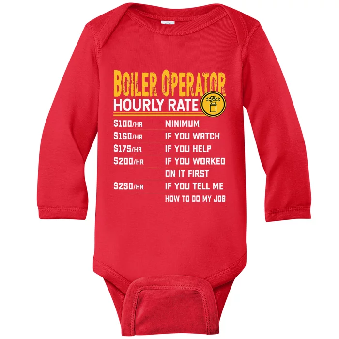 Boiler Operator Hourly Rate Funny Boiler Worker Operator Baby Long Sleeve Bodysuit