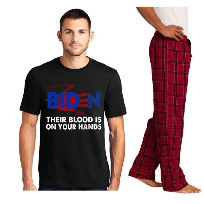 Blood On His Hands Biden Vintage Biden Bloody Handprint Pajama Set