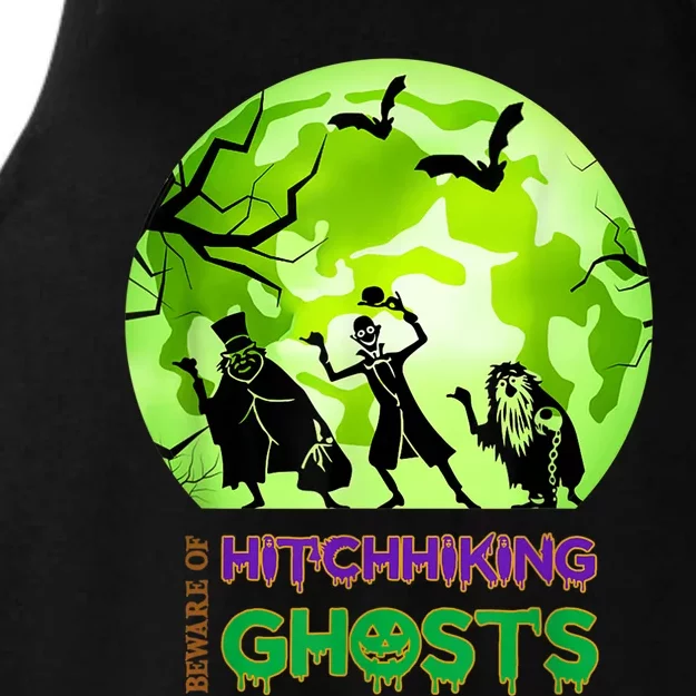 Beware Of Hitchhiking Ghosts Halloween Bat Funny shirt Ladies Tri-Blend Wicking Tank