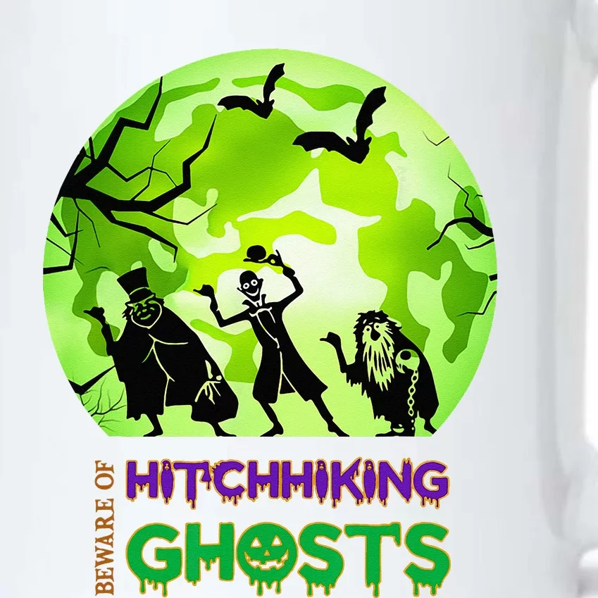 Beware Of Hitchhiking Ghosts Halloween Bat Funny Black Color Changing Mug