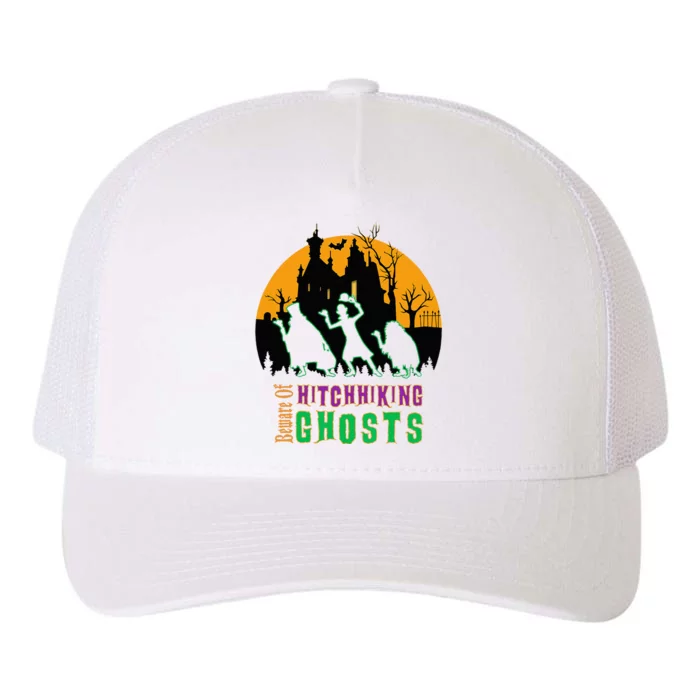 Beware Of Hitchhiking Ghosts Halloween Yupoong Adult 5-Panel Trucker Hat