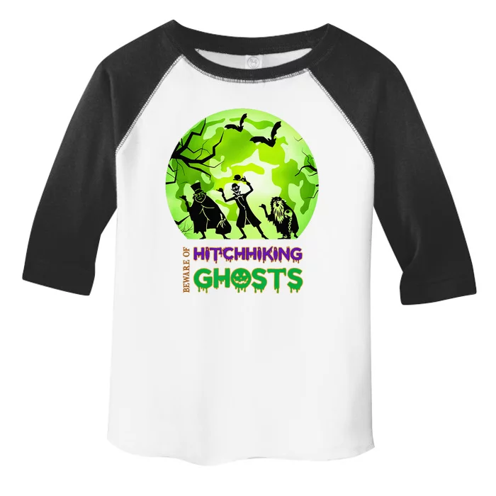 Beware Of Hitchhiking Ghosts Halloween Bat Funny Toddler Fine Jersey T-Shirt