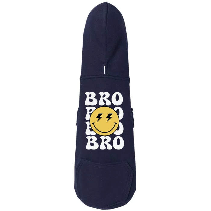 Bro One Happy Dude Birthday Theme Family Matching Doggie 3-End Fleece Hoodie