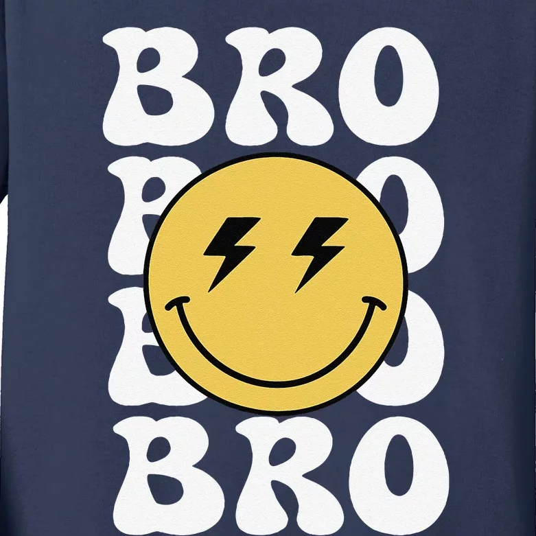 Bro One Happy Dude Birthday Theme Family Matching Kids Long Sleeve Shirt