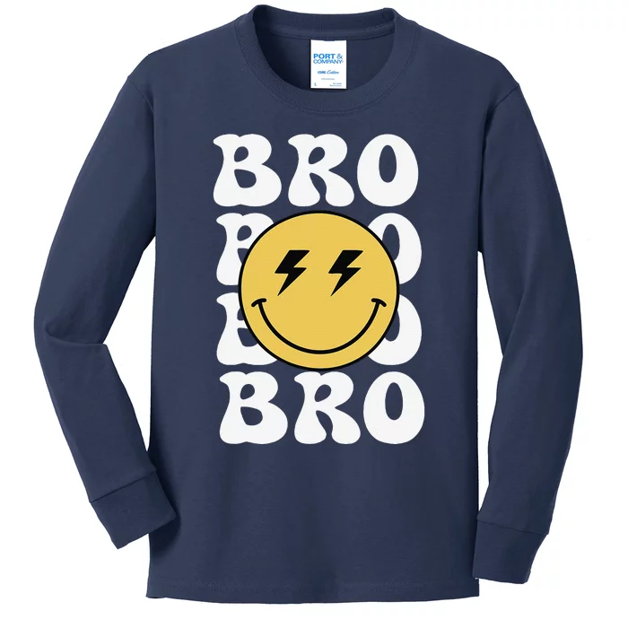 Bro One Happy Dude Birthday Theme Family Matching Kids Long Sleeve Shirt