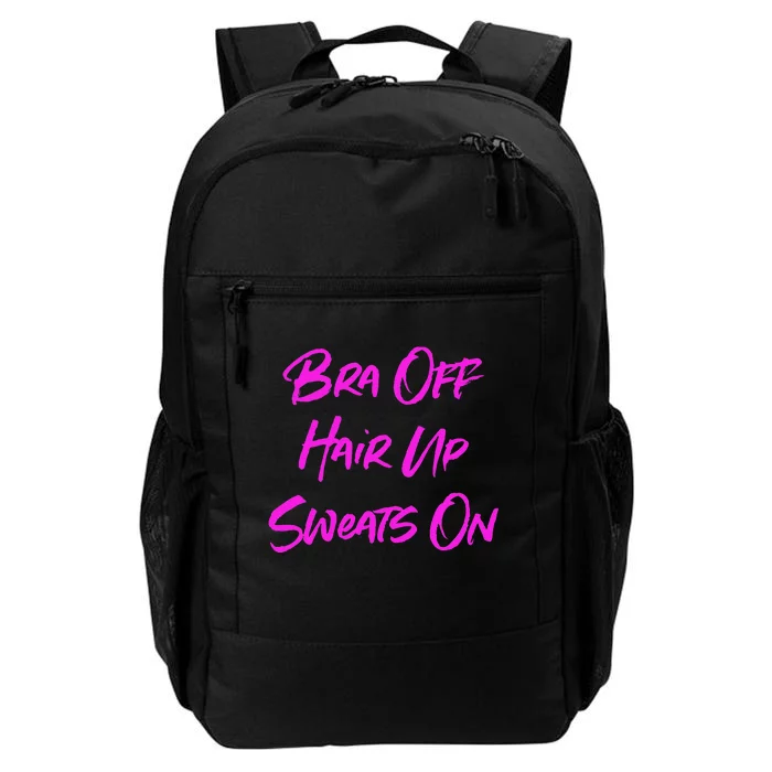 Bra Off Hair Up Sweats On Daily Commute Backpack