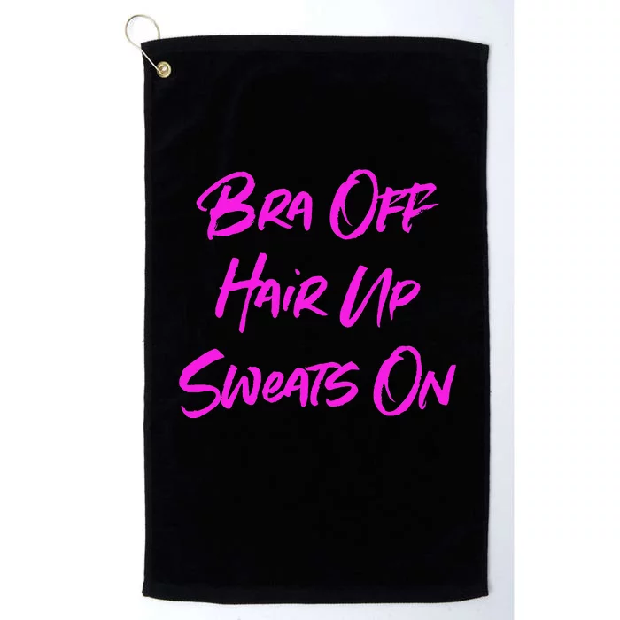 Bra Off Hair Up Sweats On Platinum Collection Golf Towel