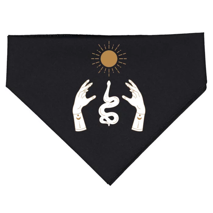 Boho Hands Reaching For The Sun Snake USA-Made Doggie Bandana