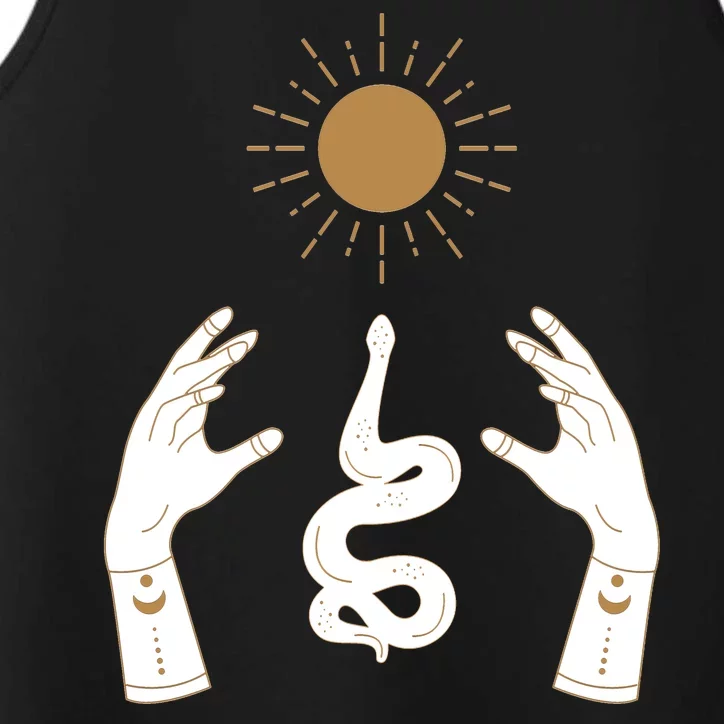 Boho Hands Reaching For The Sun Snake Performance Tank