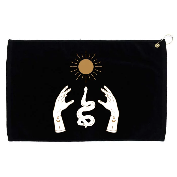 Boho Hands Reaching For The Sun Snake Grommeted Golf Towel