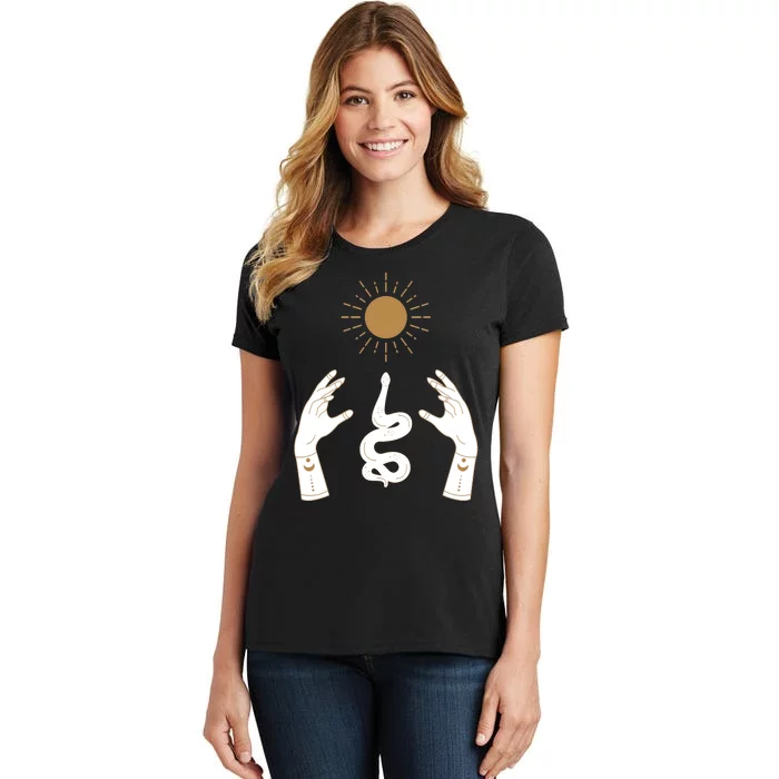 Boho Hands Reaching For The Sun Snake Women's T-Shirt