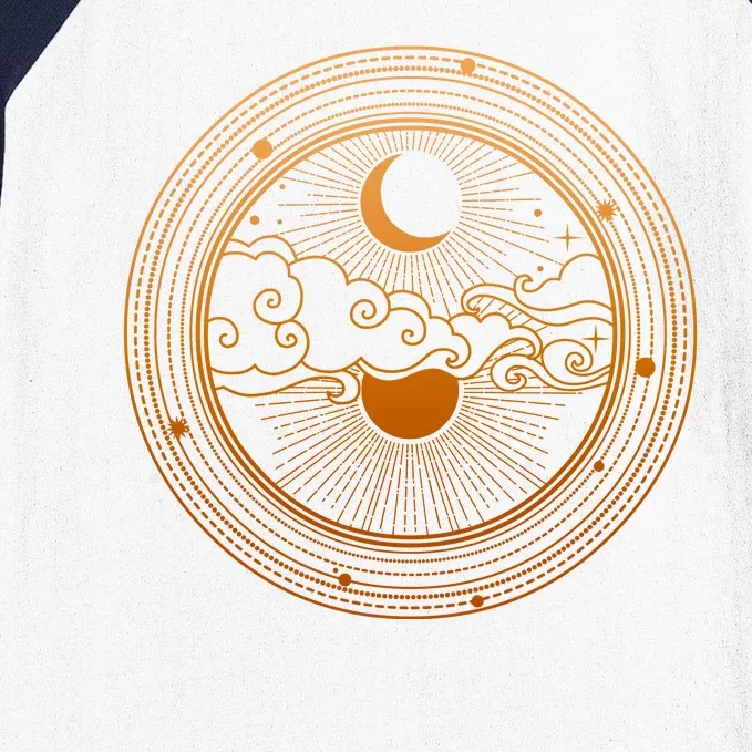 BoHo Moon and Sun Reflection Baseball Sleeve Shirt