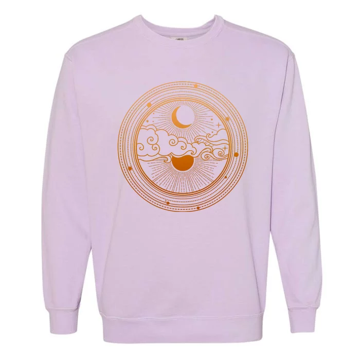 BoHo Moon and Sun Reflection Garment-Dyed Sweatshirt