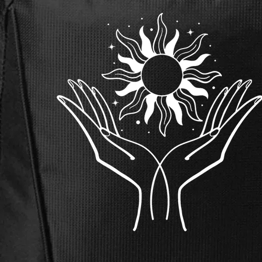 Boho Styled Hands Lifting Sun Spiritual City Backpack