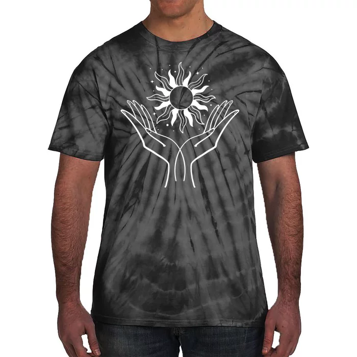 Boho Styled Hands Lifting Sun Spiritual Tie-Dye T-Shirt