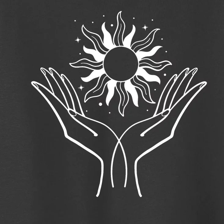 Boho Styled Hands Lifting Sun Spiritual Toddler T-Shirt