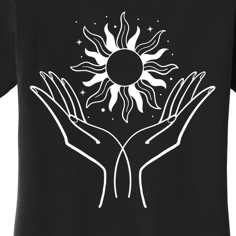 Boho Styled Hands Lifting Sun Spiritual Women's T-Shirt